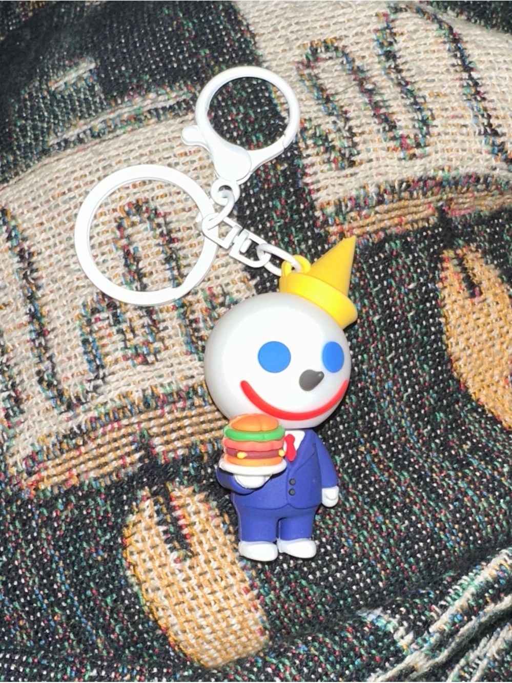 Yellow-Hat Jack Character Keychain Plush-Style Toy - Unbranded